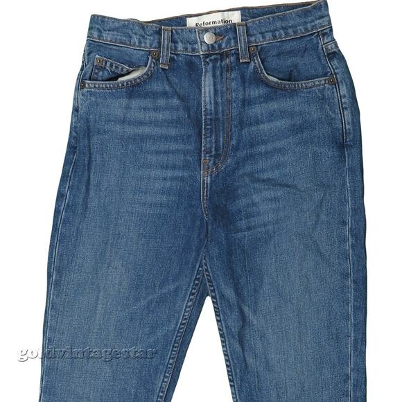 Reformation High Waisted Cigarette Jeans 27 Baltic Wash - Picture 1 of 4